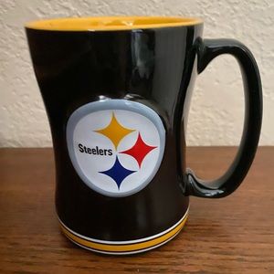 Steelers NFL Mug in Team Colors/Logos Double sided & Steelers on handle too! NEW